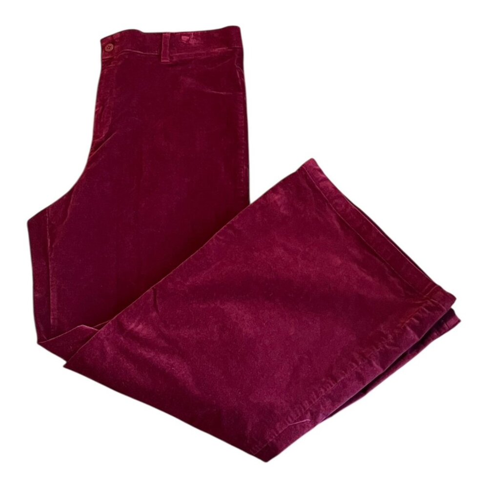 Liz Claiborne Wide Leg High Rise Women Pants Burgundy Passion Flex Waist Sz 10 - Picture 4 of 5